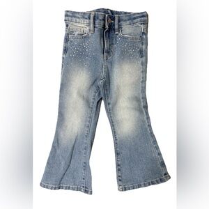 Jumping Beans Toddler Girls Flare Jeans Size 3T Bedazzled Denim